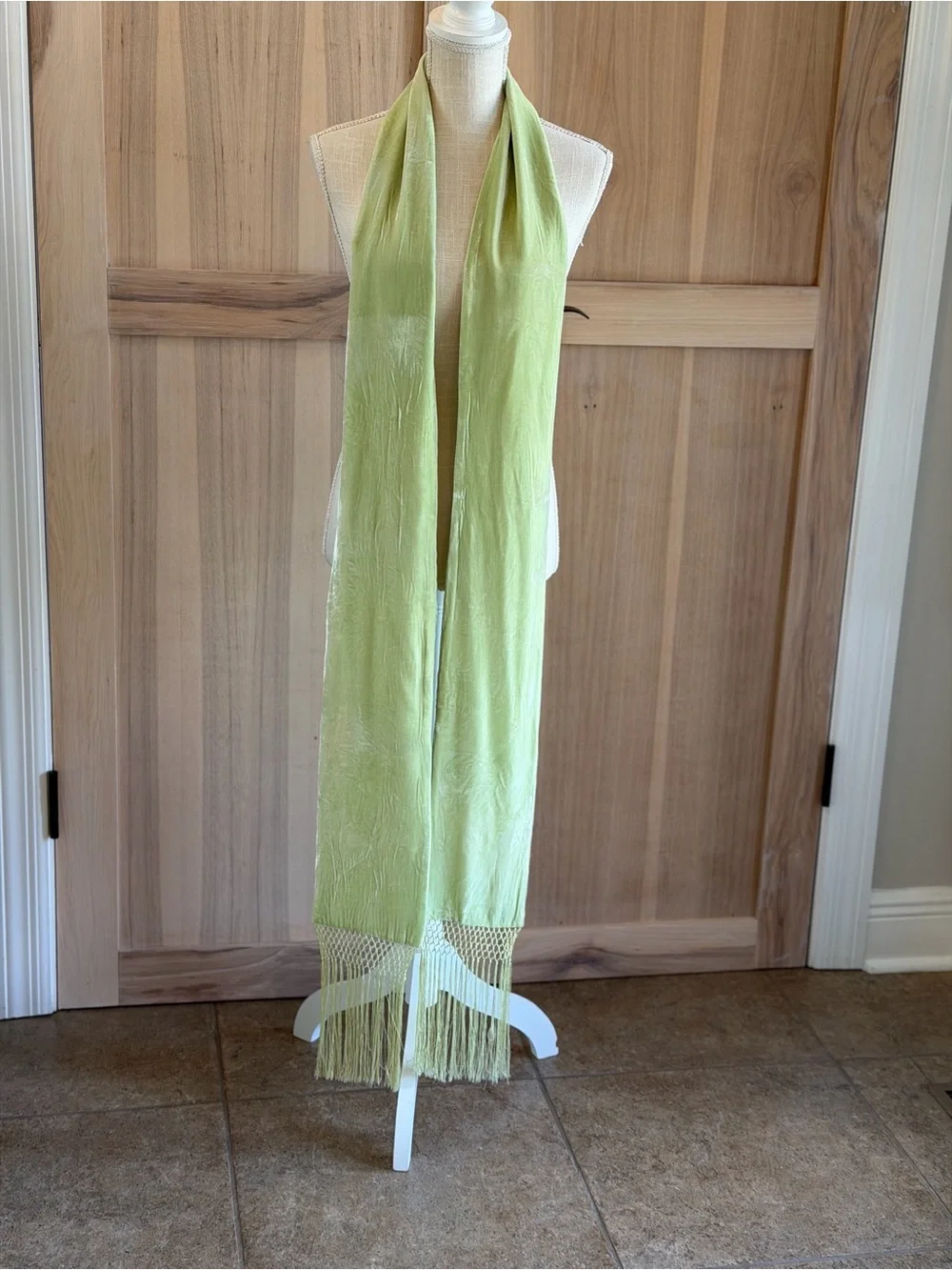 Vintage V. Fraas silk | Viscose Macrame Fringed Scarf. Velour | Feminine | Luxe